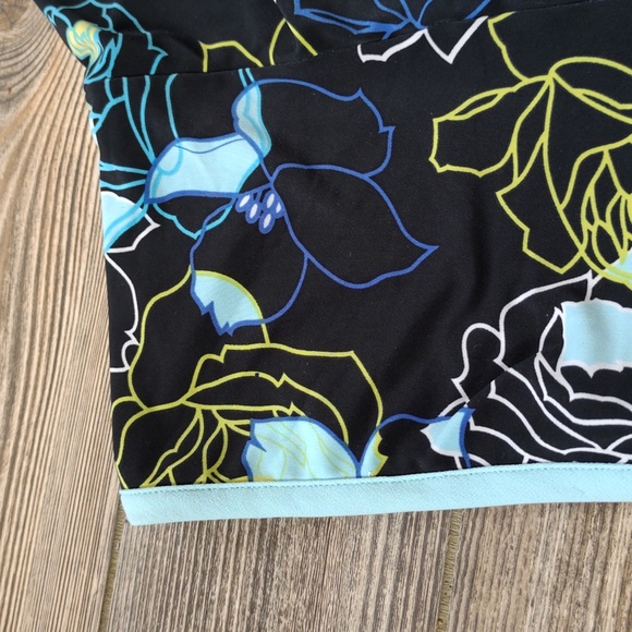 Colorful Floral Flowy Ruffly Layered Skirt Swim Suit Cover - Picture 3 of 7